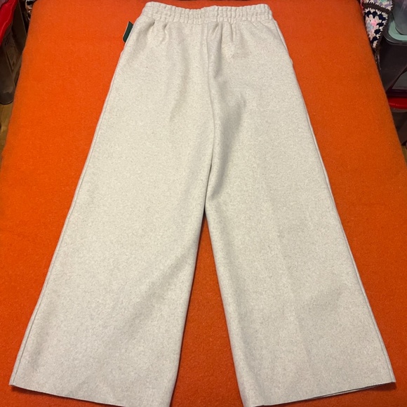 Beige cream felt wool blend high waist wide leg pants NWT - Picture 7 of 8